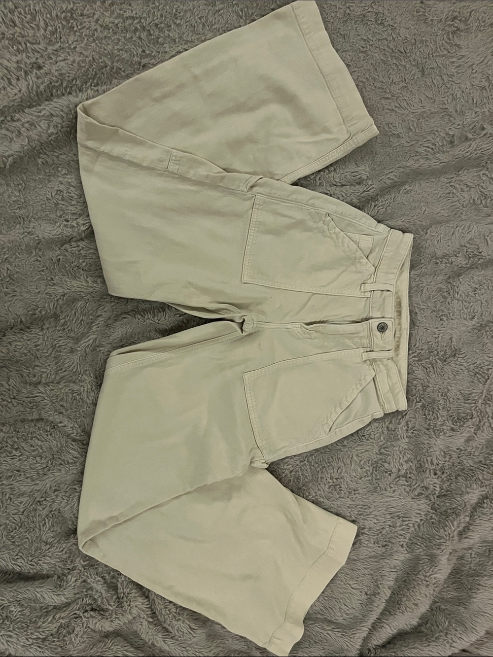 Casual Light Beige Cotton Pants